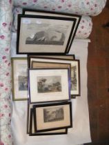 A quantity of antique engravings and photos of Isl