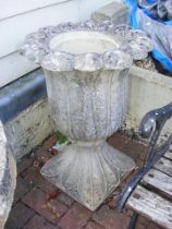 A concrete tulip urn