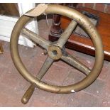 A 42cm diameter bronze traction engine steering wheel