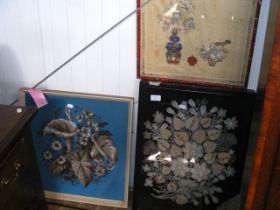 Two Victorian beadwork pictures, together with an