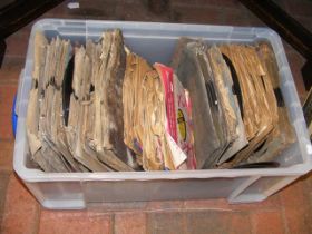 A box of gramophone records