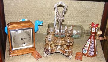 Various collectables including egg cruet, mantel c