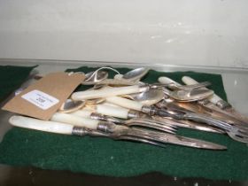 A selection of silver and other cutlery
