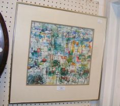 TUI McLAUCHLAN - watercolour 'City Living', with g