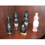 Vintage 1960's Tiki paraphernalia - miniature Morey Vudu (2), Manco Capac and Tolteca Spanish liqueu