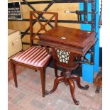 A mahogany workbox with fitted interior together w