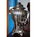A Victorian silver plated samovar - 50cms high