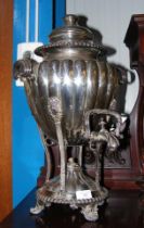 A Victorian silver plated samovar - 50cms high