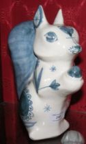 A Rye Pottery money box squirrel by David Sharp -