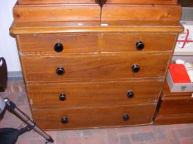 A Victorian chest of two short and three long grad