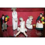 A selection of Royal Doulton and Nao figures