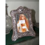 A silver Art Nouveau style photo frame - 21cm x 16