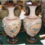 A pair of Doulton Lambeth stoneware vases by Flore