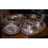 A selection of silver plated ware including intere