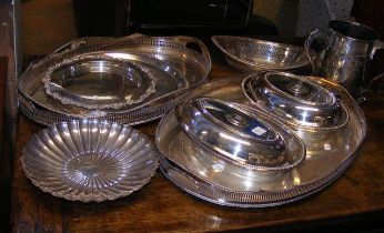 A selection of silver plated ware including intere