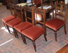 A set of six antique dining chairs