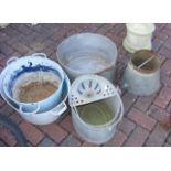 Assorted galvanised buckets