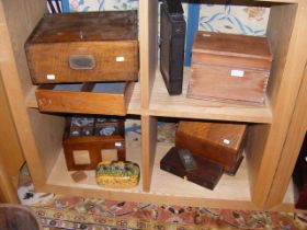 A quantity of old wooden boxes - in four compartme