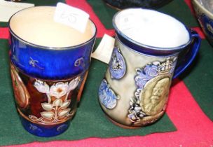 A Royal Doulton commemorative tankard, together wi