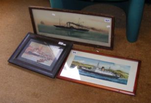 Three railway prints - framed and glazed