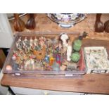 A quantity of vintage toys, including military fig