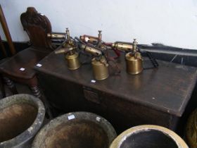 A period oak coffer for restoration together with