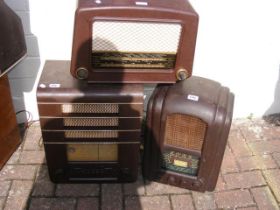 Three vintage Bakelite radios