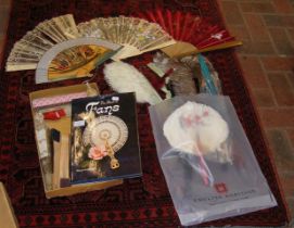 Various collectable fans - Ostrich and other, toge
