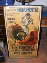 A vintage 1960's Matador poster in frame