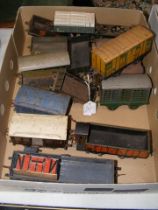 A selection of old Hornby 0 gauge wagons