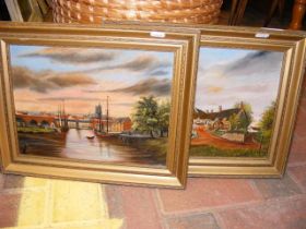 A pair of oils on board - landscape scenes