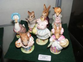 Seven Beswick Beatrix Potter, F.Warne & Co. figure