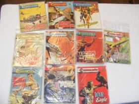 Ten early 1 shilling Commando comics