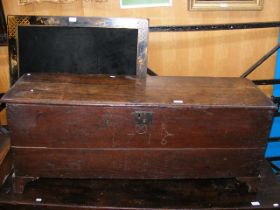 A period oak coffer engraved 1716 to the front - 1