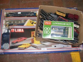 A selection of 00 trains, track and rolling stock