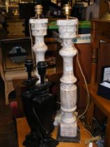 A quantity of table lamps