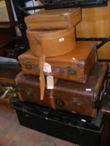 Vintage leather suitcases, travelling trunks