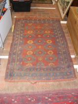 A Middle Eastern rug with geometric border - 160cm