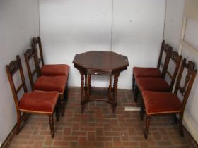 An antique octagonal occasional table, together wi