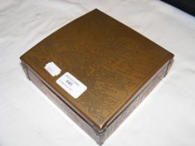 A 20th century Egyptian copper cigar box by Grange