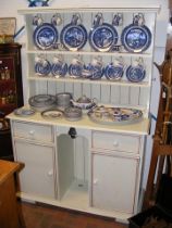 A painted kitchen dresser - width 122cm