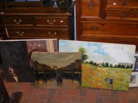 Three oil on canvas paintings