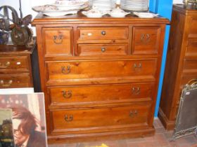 A pine chest of drawers - width 111cm