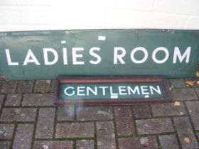 An old enamel railway sign 'Ladies Room' - 32cm x