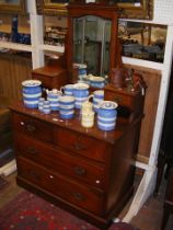 An Edwardian dressing table with mirror over