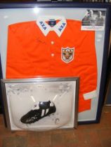 A replica period Blackpool shirt - worn and signed