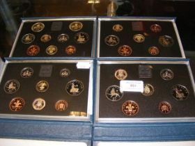 Four commemorative coin sets 1987, 1988, 1989, 199