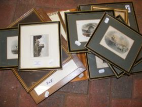 A quantity of antique engravings