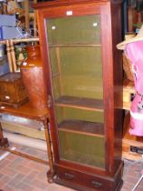 A converted oak cased gun cabinet with glazed door - width