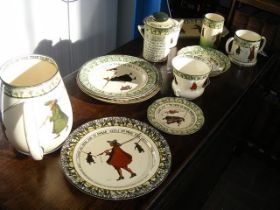 A selection of Doulton seriesware, including two h